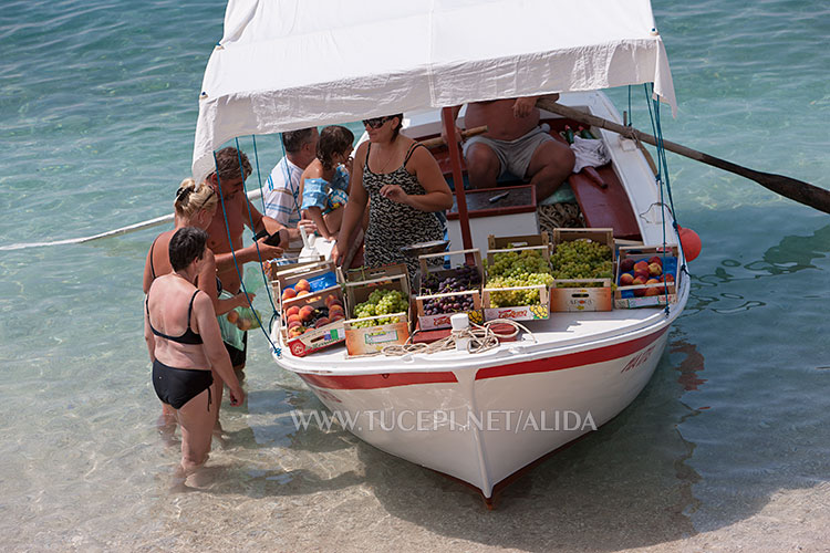 Boat with fruits