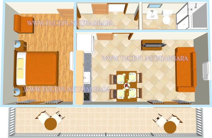 Apartments Barbara, Tučepi - plan