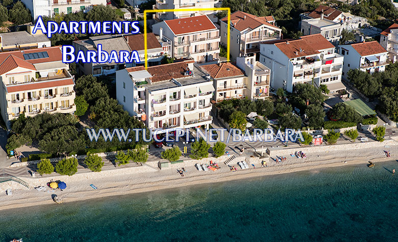 Apartments Barbara, Tučepi - aerial position of house