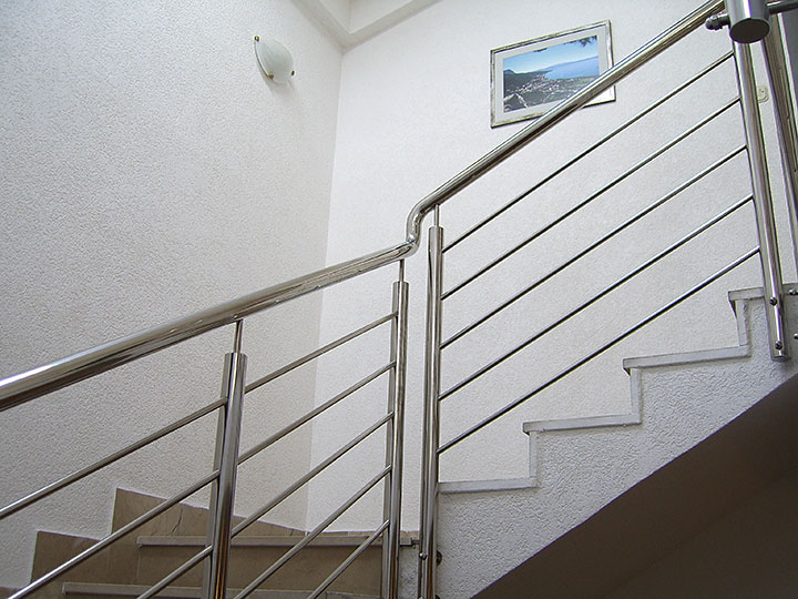 stairs with inox fence