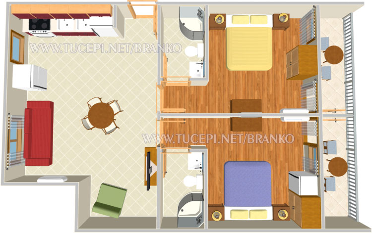 apartment's plan shows all