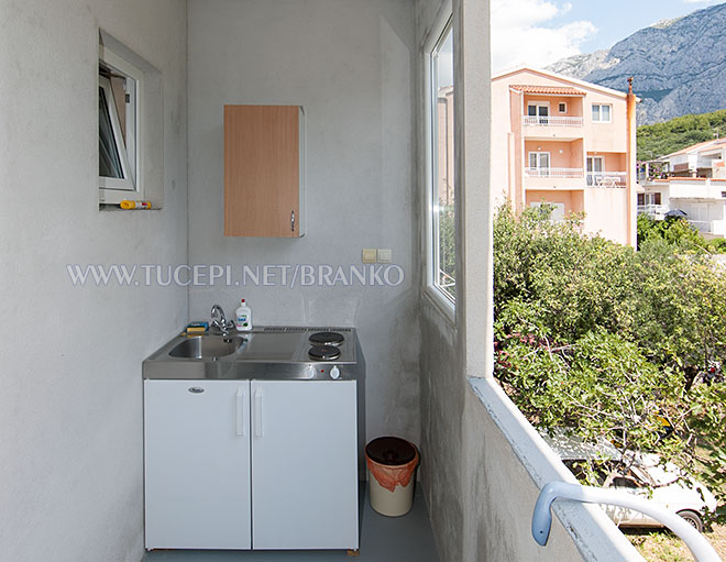 mini kitchen on the balcony, mountain Biokovo side