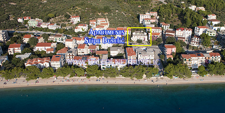 Apartments Stipe Bušelić, Tučepi - aerial position of house