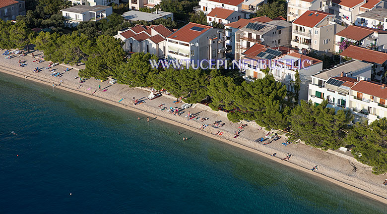 beach Kraj, Tučepi, aerial panorama