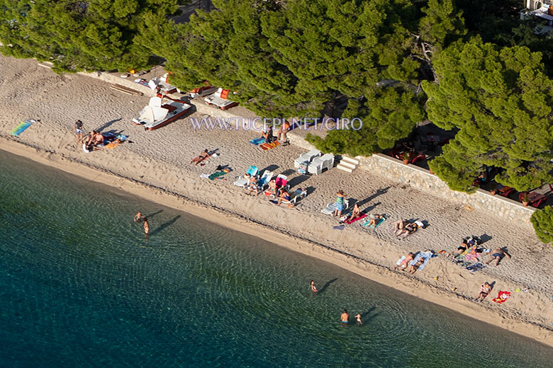 Tučepi, beach Kraj aerial view