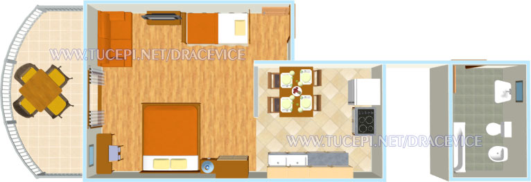 Apartments Dračevice, Tučepi - plan