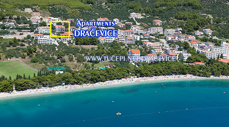 Apartments Dračevice, Tučepi - aerial position of house