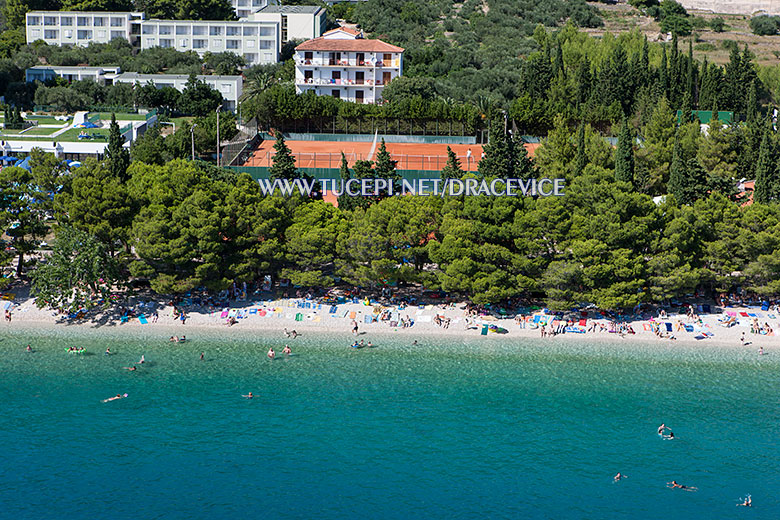 beach Slatina Tučepi, aerial panorama