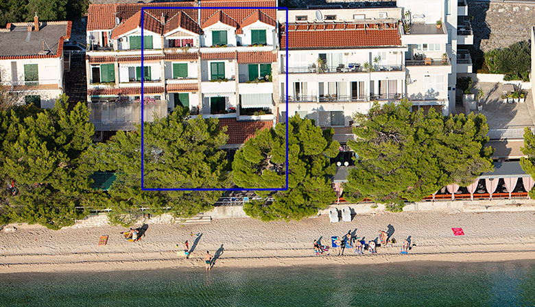 aerial view of apartments Golub, Tučepi