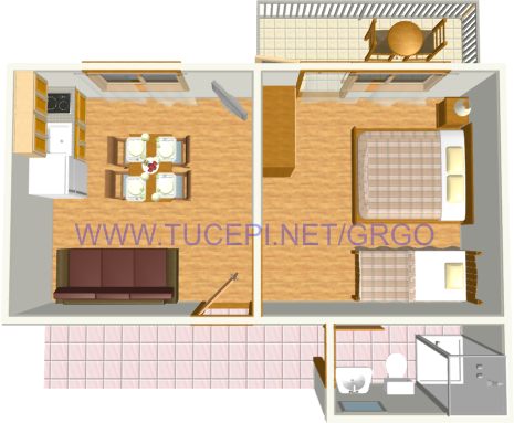 Villa ROZA, Tučepi - plan