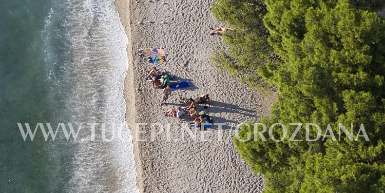 beach in Tučepi - aerial view