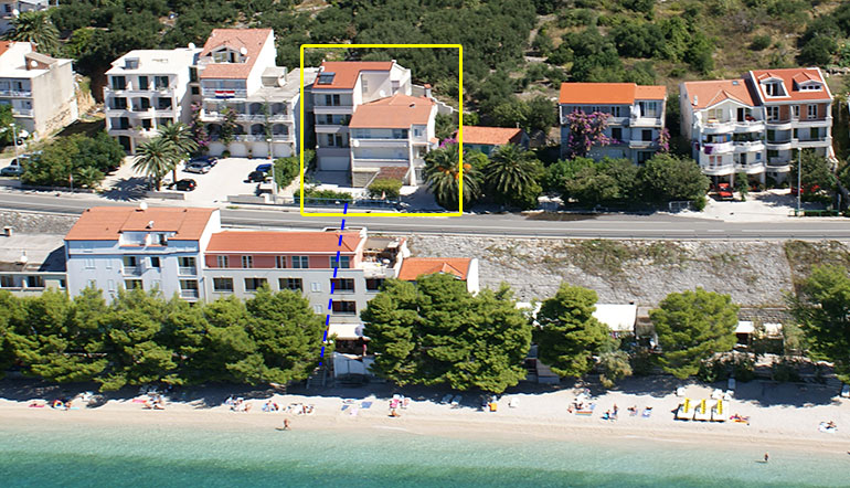 apartments Villa Irena, Tučepi, aerial view