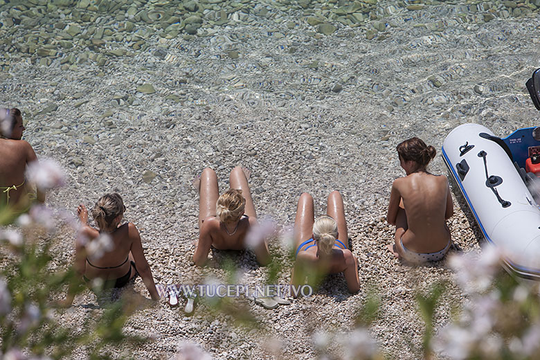 Girls sunning on the beach