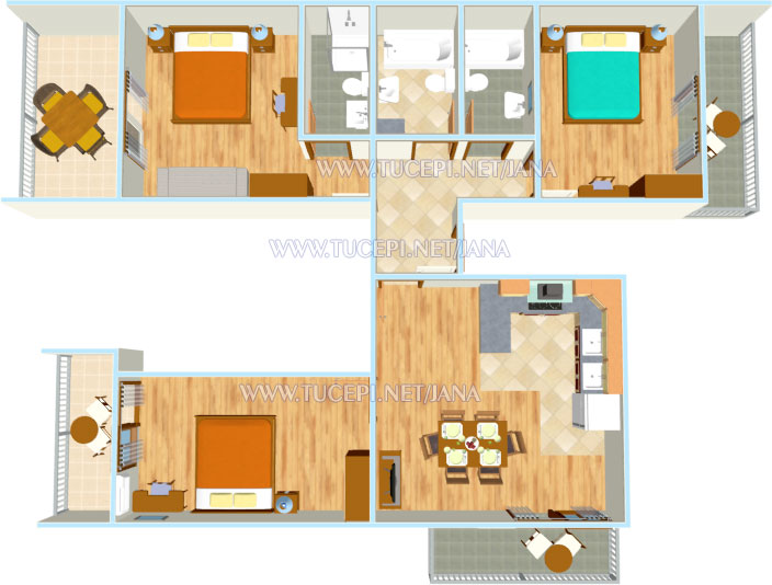 apartments Jana, Tučepi - plan of the apartment