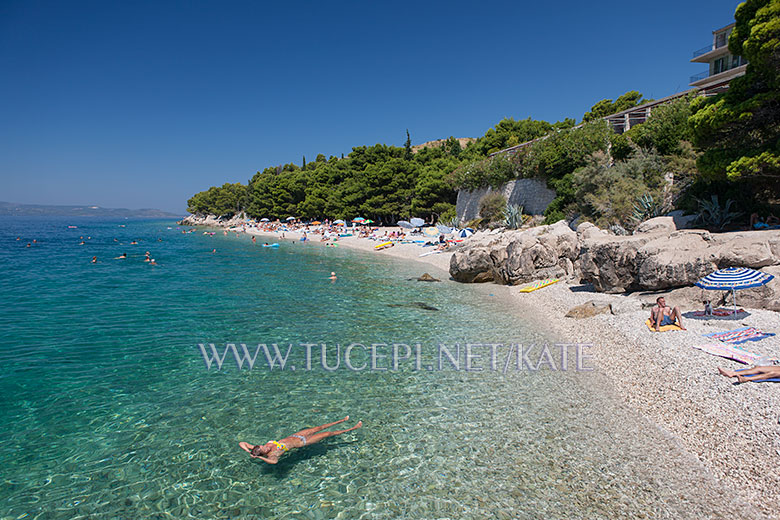 Beach in front of former hotel Jadran