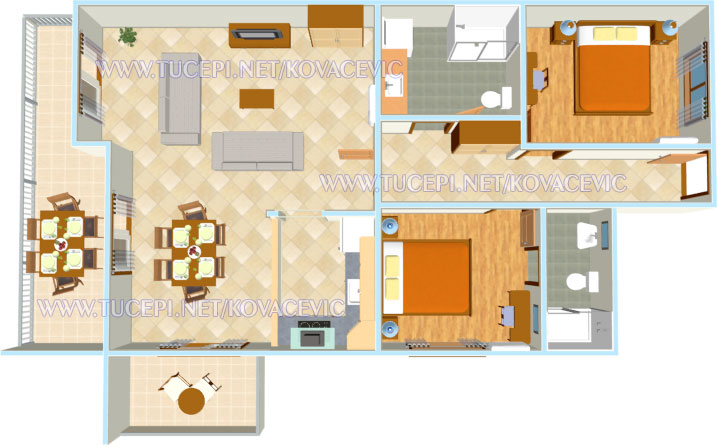 Apartments Kovačević, Tučepi - plan