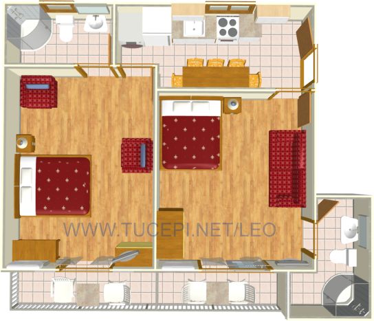 Apartments Leo, Tučepi - plan