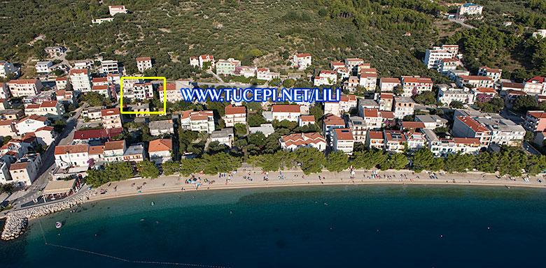 house Villa Lili, Tučepi, aerial position