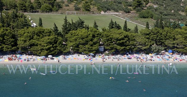 Tučepi - beach Slatina, aeral picture