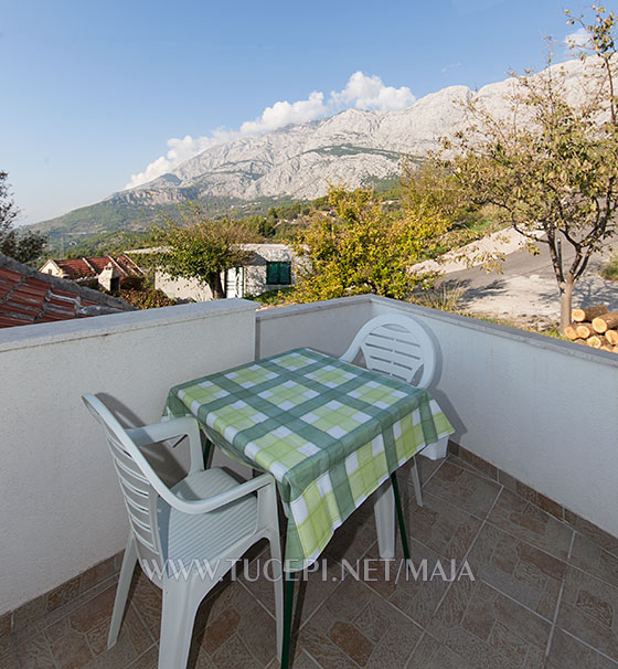 balcony with view on mountain Biokovo