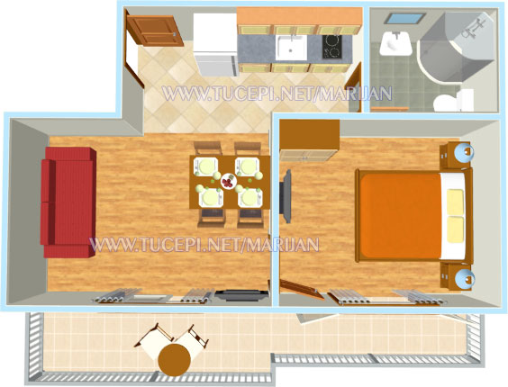 Apartments Marijan, Tučepi - plan of apartment