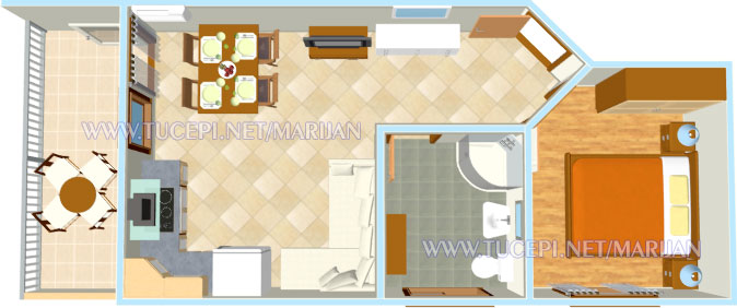 Apartments Marijan, Tučepi - apartment's plan