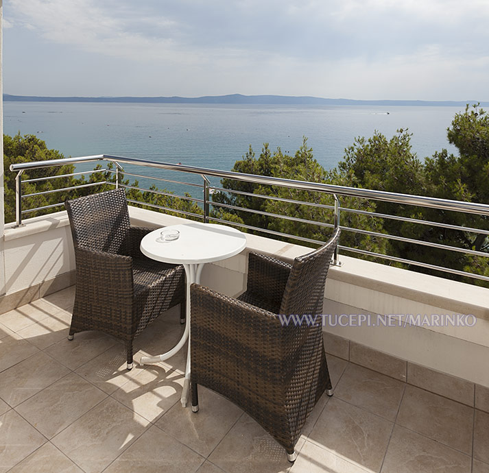 balcony with sea view - apartments Marinko, Tučepi