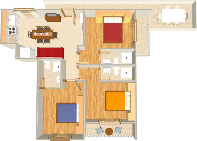 Apartments Matić 4:A6, Tučepi: plan