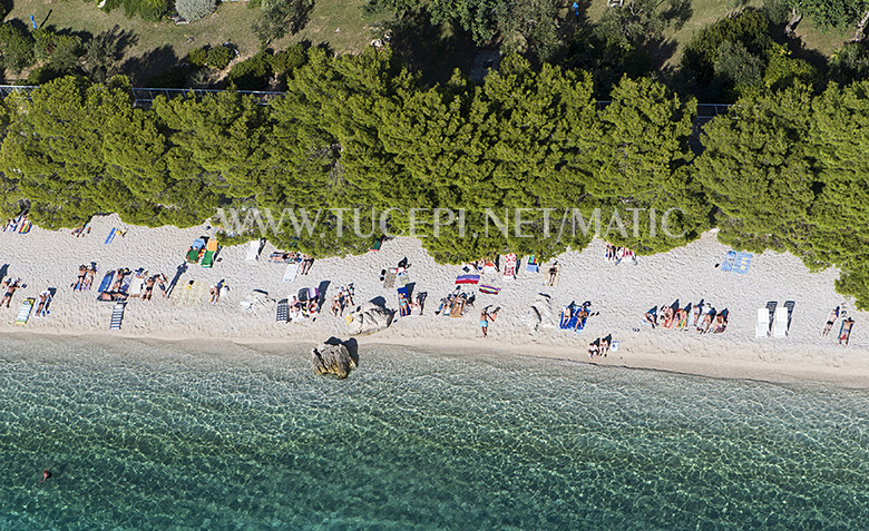 beach at hotel Afrodita, Tučepi