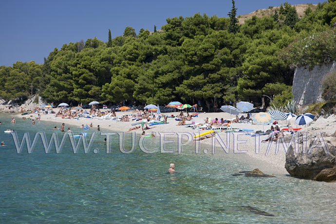 Beach at hotel Jadran, Tucepi