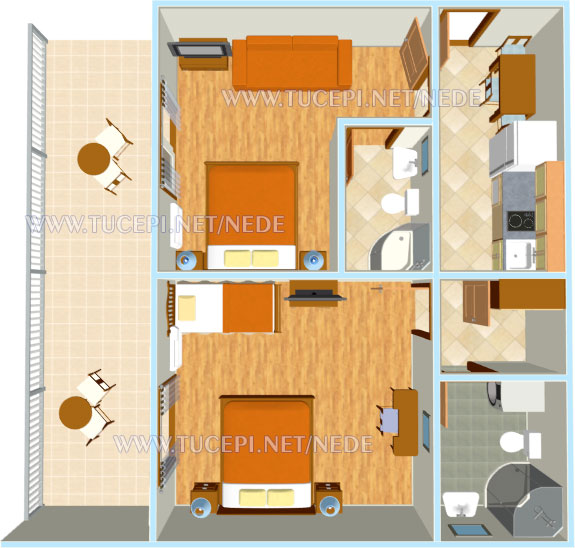 Apartments Nede, Ante Grubišić, Tučepi - apartments plan