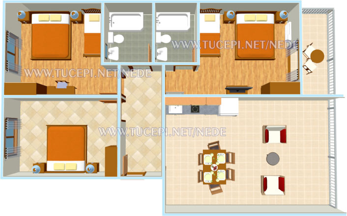 apartments Nede, Ante Grubišić, Tučepi - apartment plan