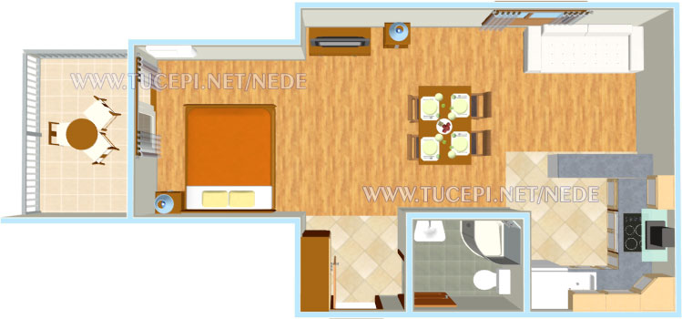 apartments Nede, Ante Grubišić, Tučepi - apartment plan