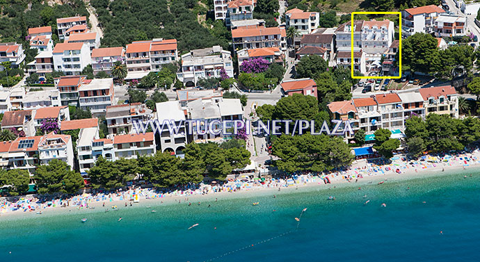 position of apartments Bili Dvori in Tučepi