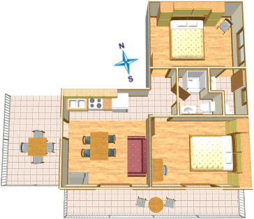 Apartments Sandra, Tučepi - plan