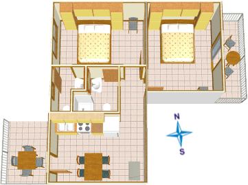 Apartments Sandra, Tučepi - plan