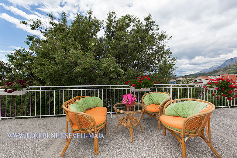 very large terrace, Apartments Maja Ševelj, Tučepi