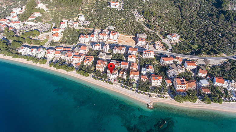 Tučepi, beach Kamena aerial