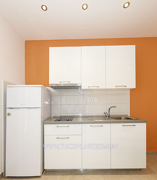 kitchen with LED lighting, glass ceramic