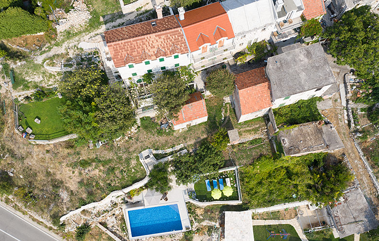 Villa Stina, Tučepi - pool, aerial panorama view