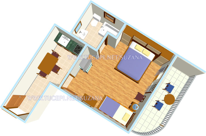 apartments Suzana, Tuepi - apartment's plan