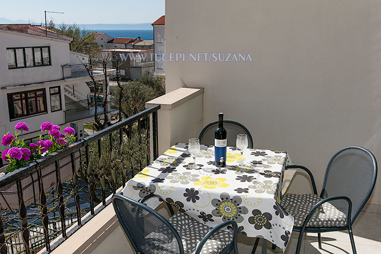 apartments Suzana, Tuepi - balcony with sea view