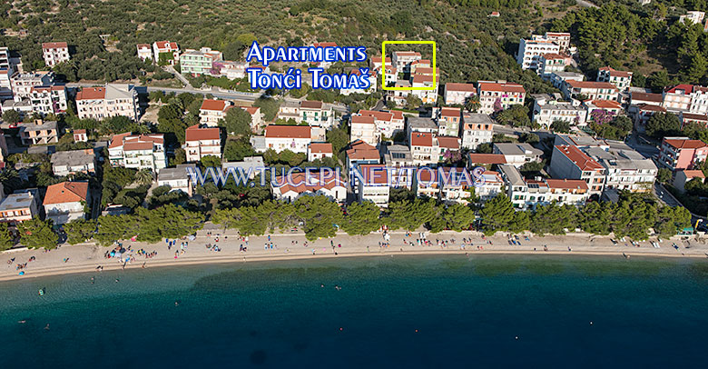 Apartments Tonći Tomaš, Tučepi - aerial position of house