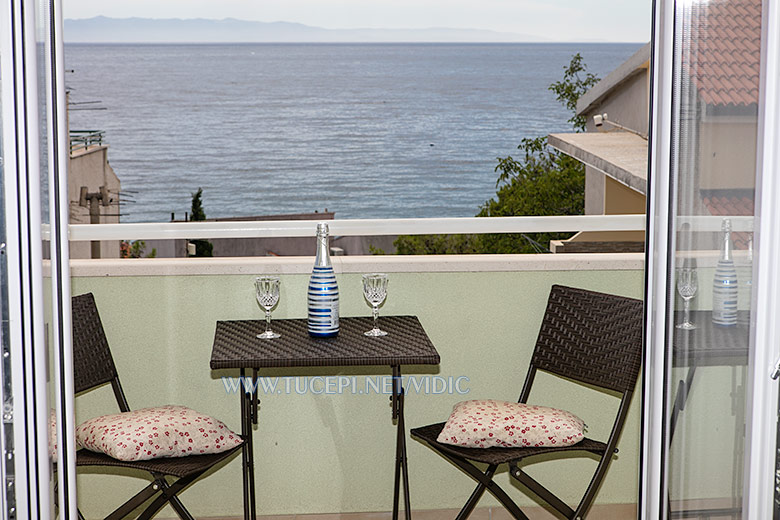 apartments Vidi, Tuepi - balcony with sea view