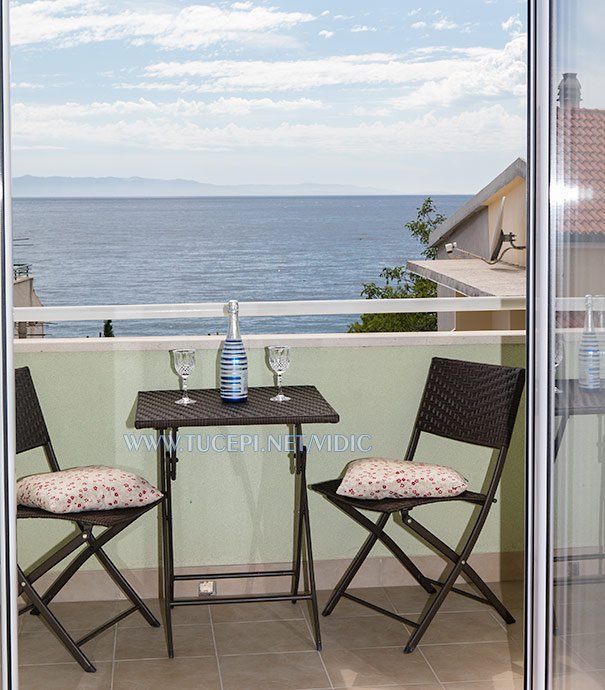 apartments Vidi, Tuepi - balcony with sea view