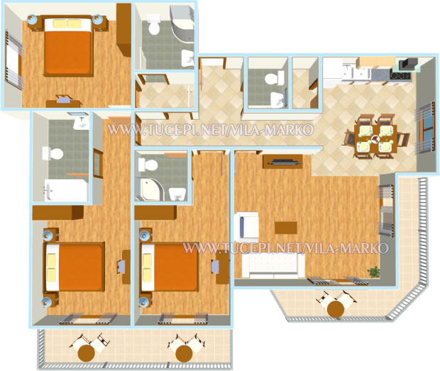 Apartments Vila Marko, Tučepi - plan