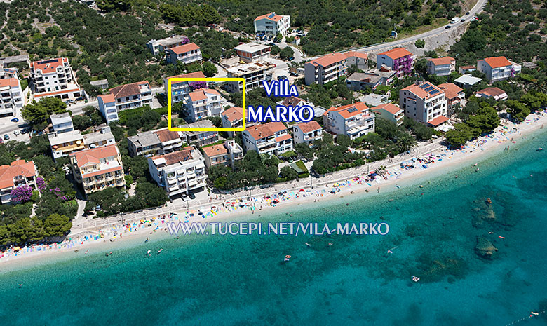 Apartments Vila Marko, Tučepi - aerial position of house